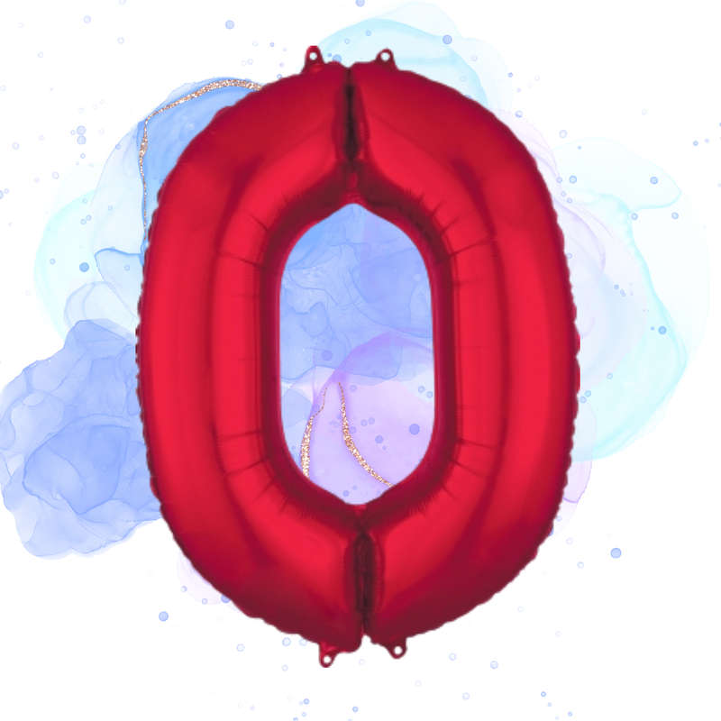FOIL BALLOON  LARGE RED ZERO 0