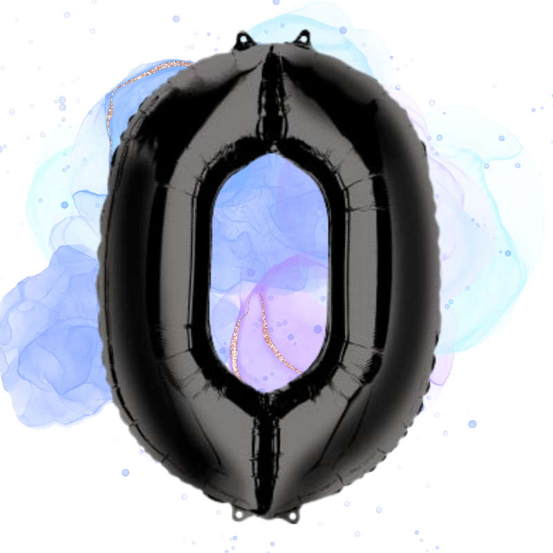 FOIL BALLOON  LARGE BLACK ZERO 0