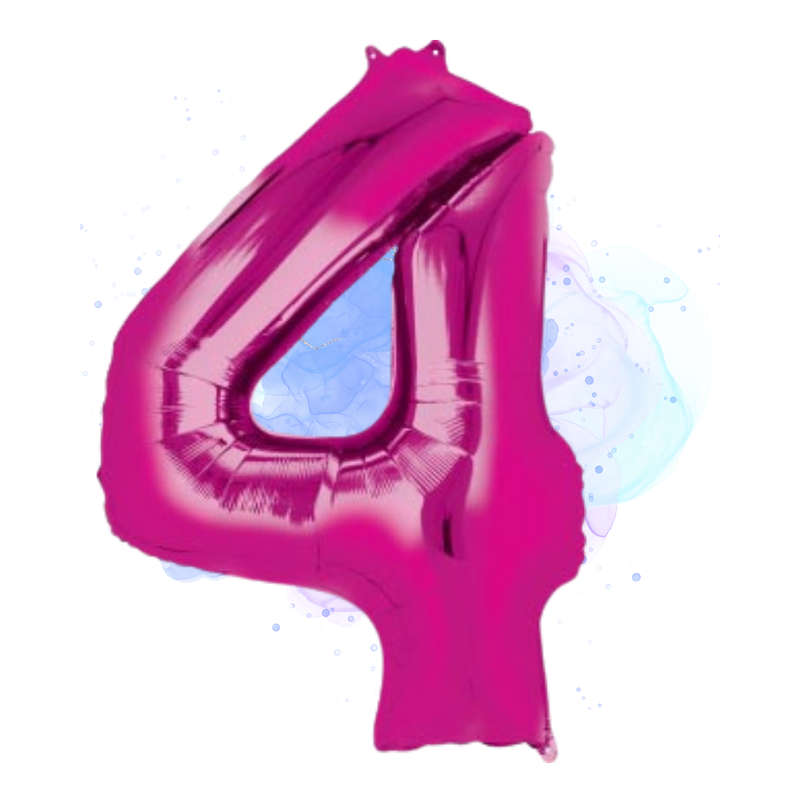 FOIL BALLOON  LARGE CERISE PINK FOUR 4