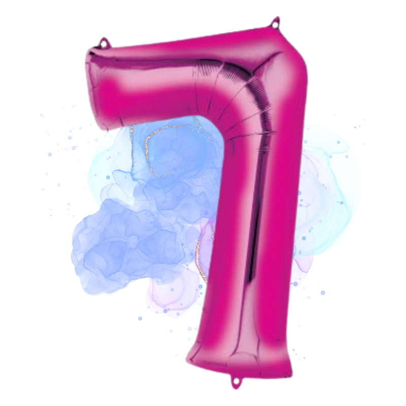 FOIL BALLOON  LARGE CERISE PINK SEVEN 7