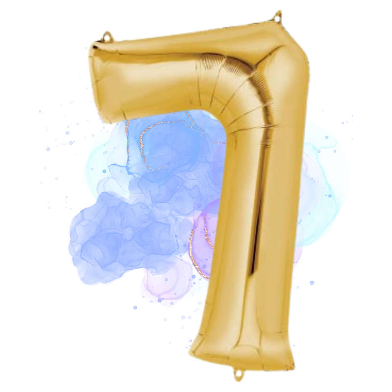 FOIL BALLOON  LARGE YELLOW GOLD SEVEN 7