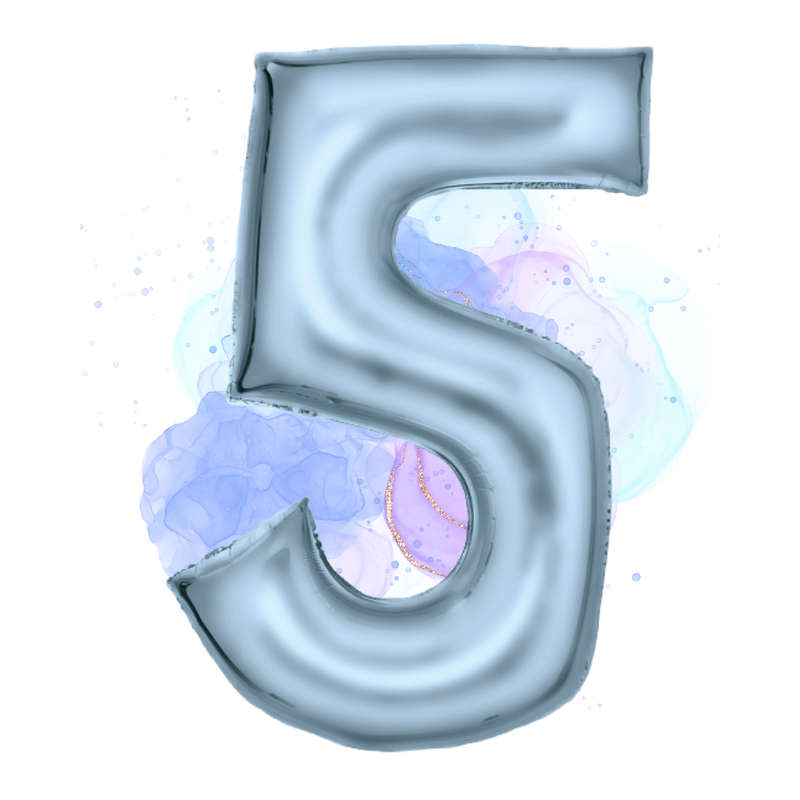 FOIL BALLOON  LARGE PASTEL BLUE FIVE 5