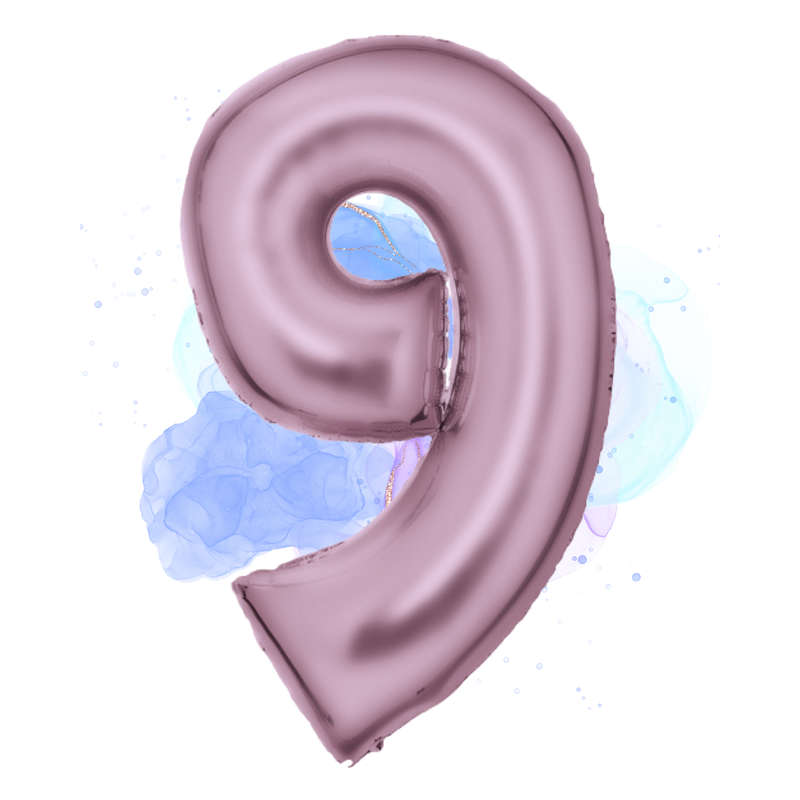 FOIL BALLOON  LARGE PASTEL PINK NINE 9
