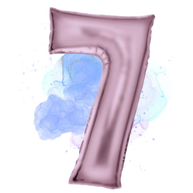 FOIL BALLOON  LARGE PASTEL PINK SEVEN 7