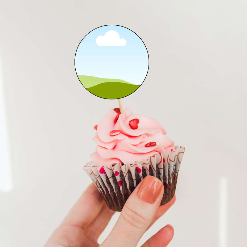 Custom Mini CUPCAKE TOPPER  SET OF 12 birthday party themed decor