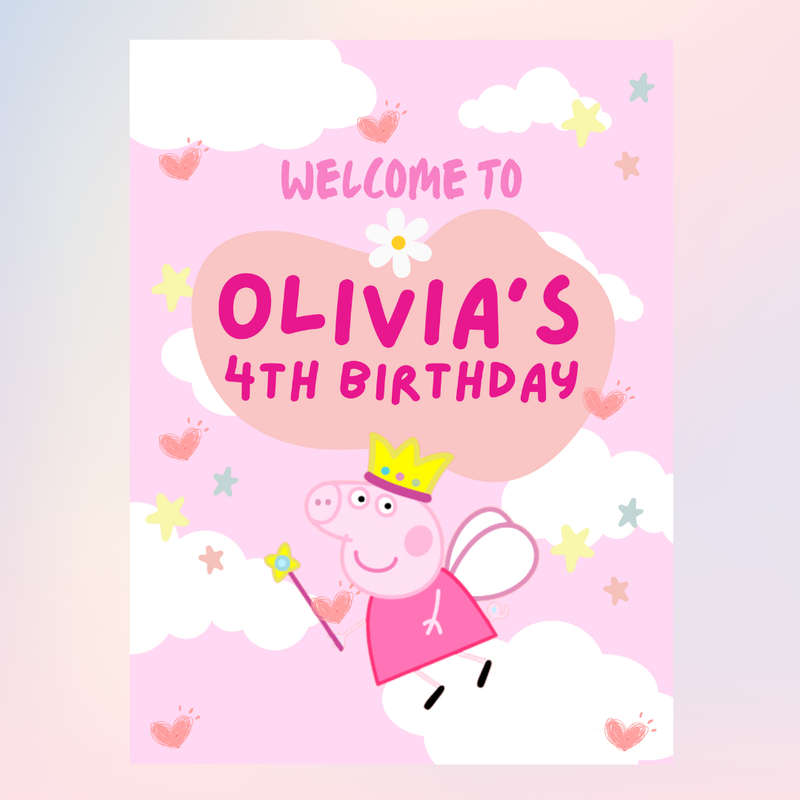 Welcome Board Peppa Pig Princess
