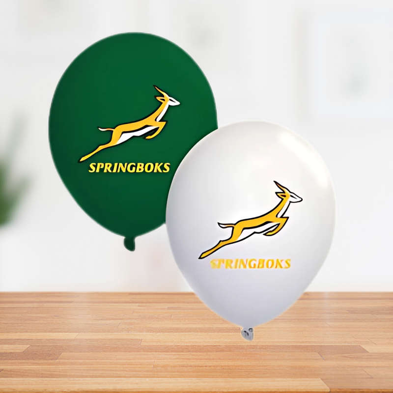 Springbok Themed Latex Balloons  12 Inch (Pack of 10)
