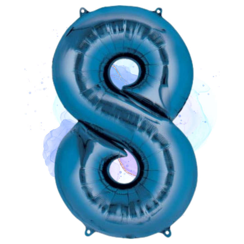 FOIL BALLOON  LARGE BLUE EIGHT 8