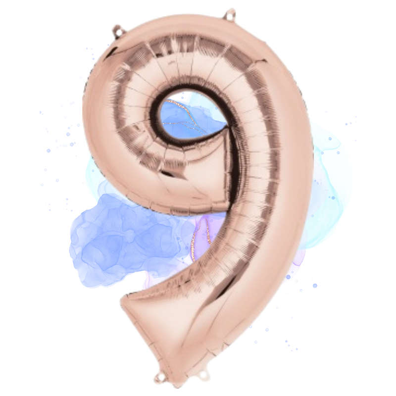 FOIL BALLOON  LARGE ROSE GOLD NINE 9