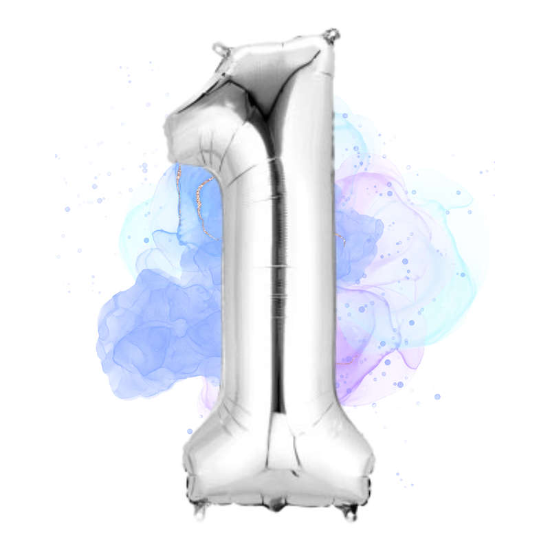 FOIL BALLOON  LARGE SILVER ONE 1
