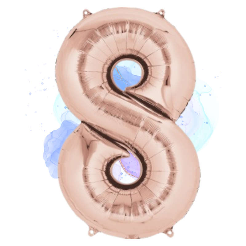 FOIL BALLOON  LARGE ROSE GOLD EIGHT 8