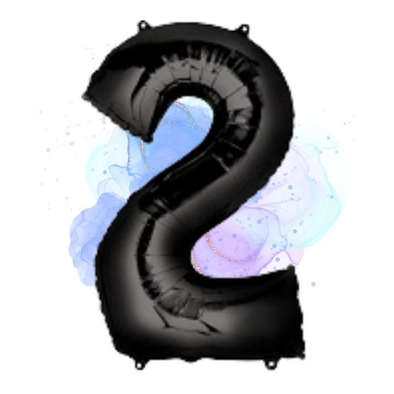 FOIL BALLOON  LARGE BLACK TWO 2