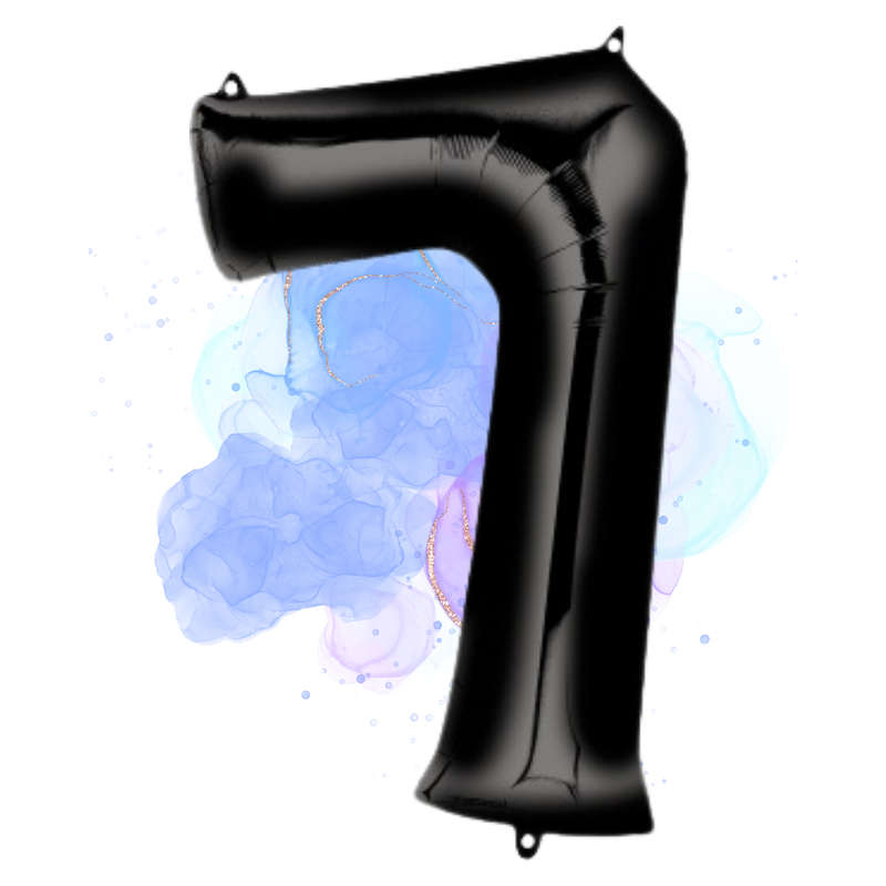 FOIL BALLOON  LARGE BLACK SEVEN 7