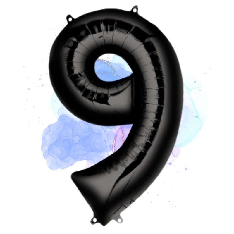 FOIL BALLOON  LARGE BLACK NINE 9