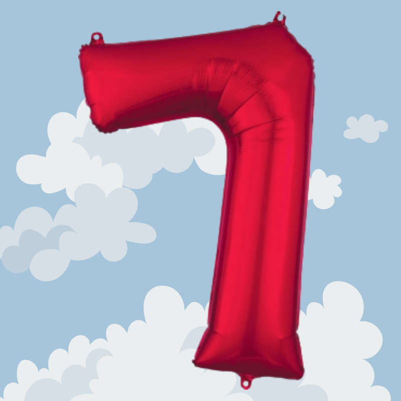 FOIL BALLOON  LARGE RED SEVEN 7