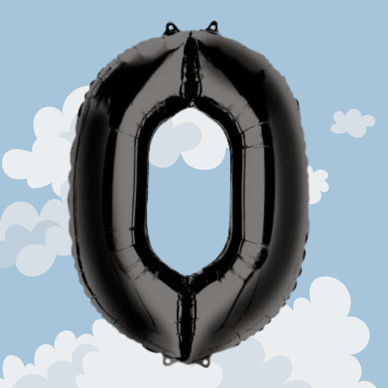 FOIL BALLOON  LARGE BLACK ZERO 0