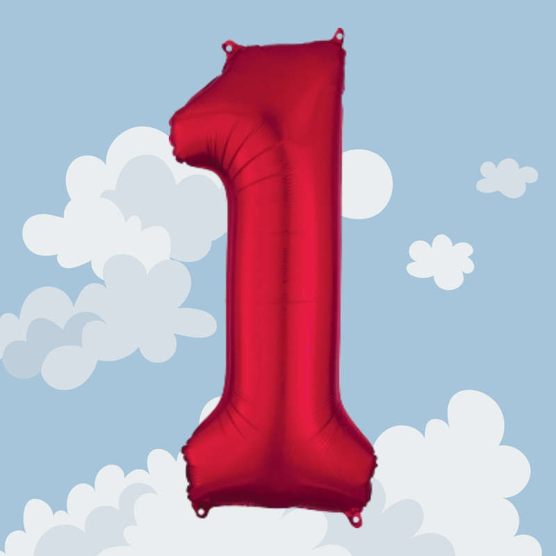 FOIL BALLOON  LARGE RED ONE 1