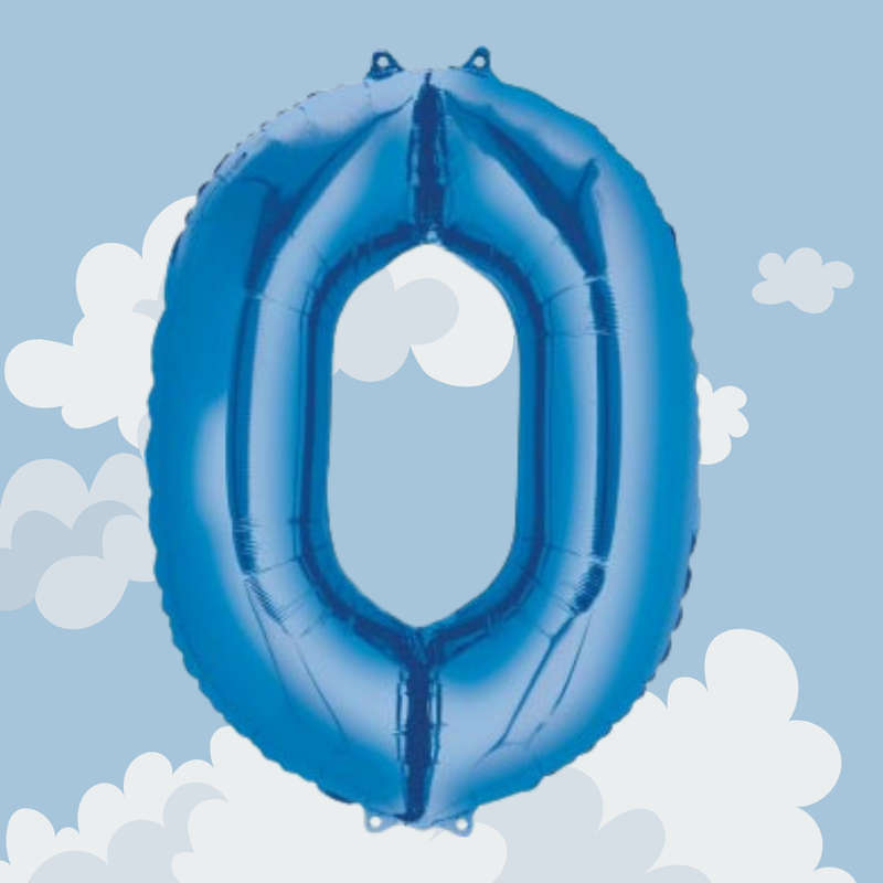 FOIL BALLOON  LARGE BLUE ZERO 0
