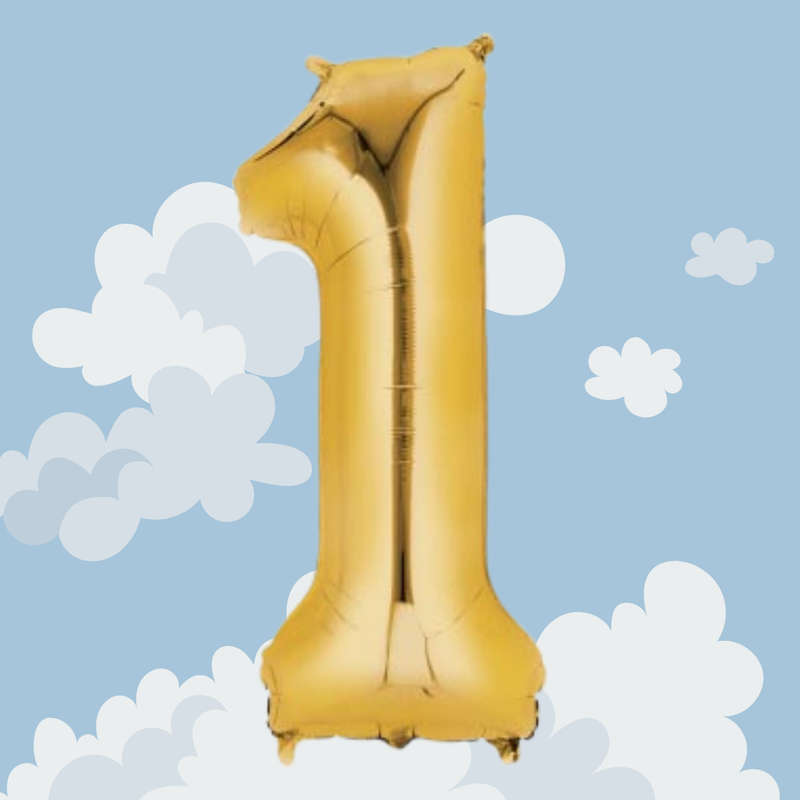 FOIL BALLOON  LARGE YELLOW GOLD ONE 1