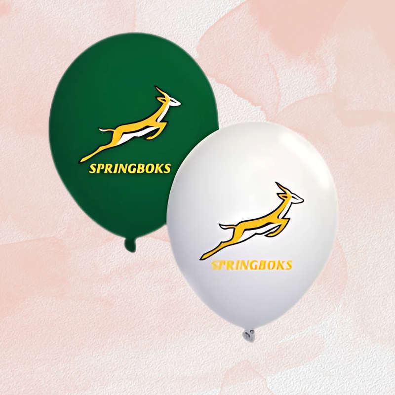 Springbok Themed Latex Balloons  12 Inch (Pack of 10)