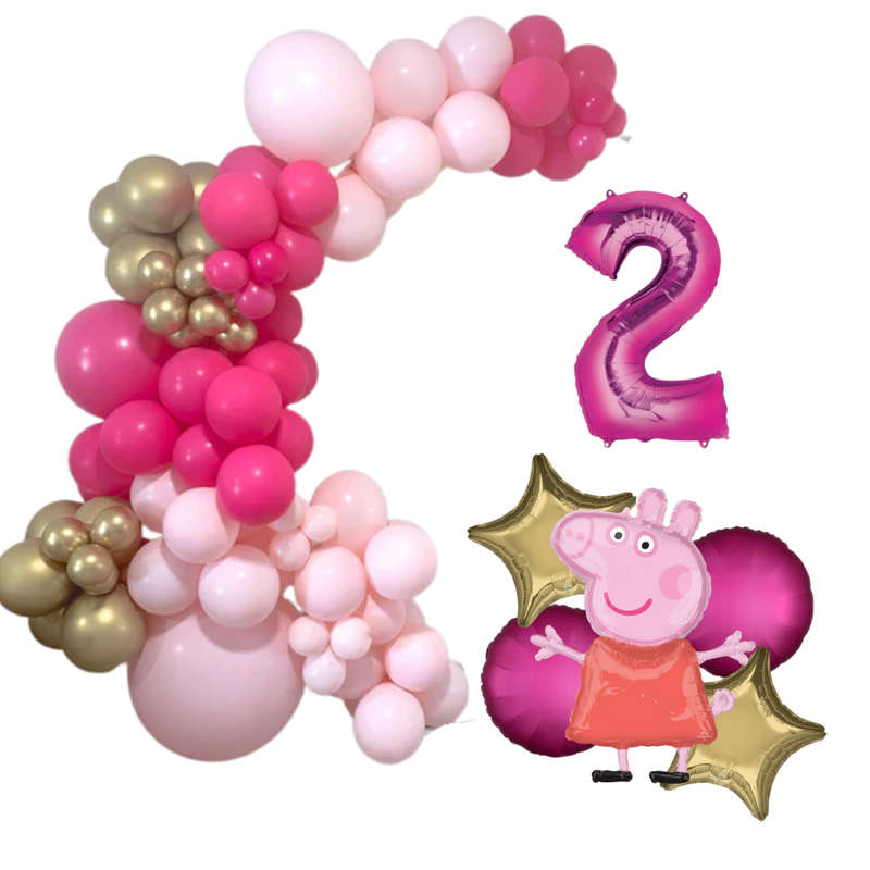 Peppa Pig Themed Balloon Garland Kit - Pink Princess