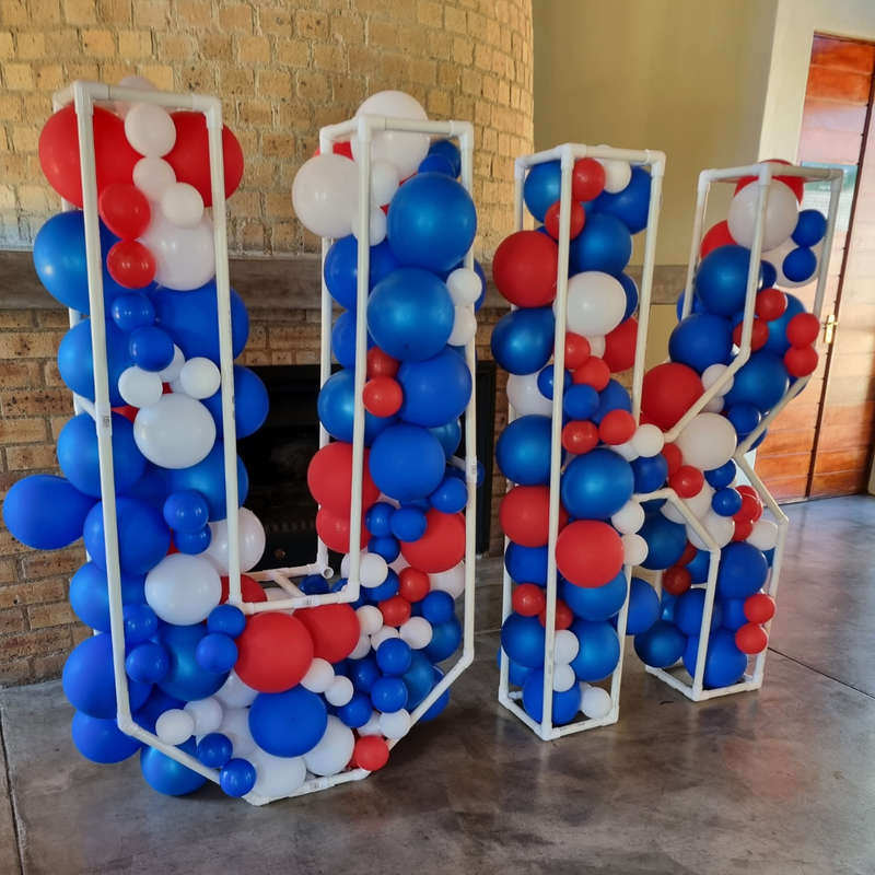 Balloon Letters 1.2m Tall in Frame