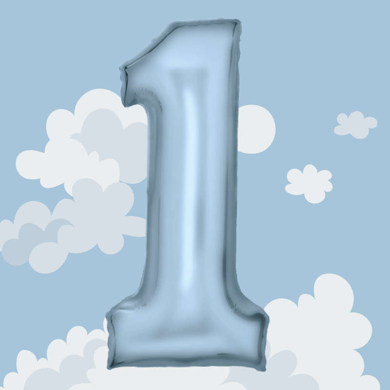 FOIL BALLOON  LARGE PASTEL BLUE ONE 1