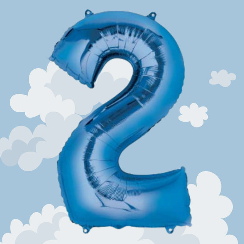 FOIL BALLOON  LARGE BLUE TWO 2