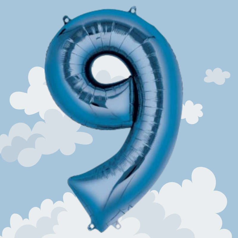 FOIL BALLOON  LARGE BLUE NINE 9