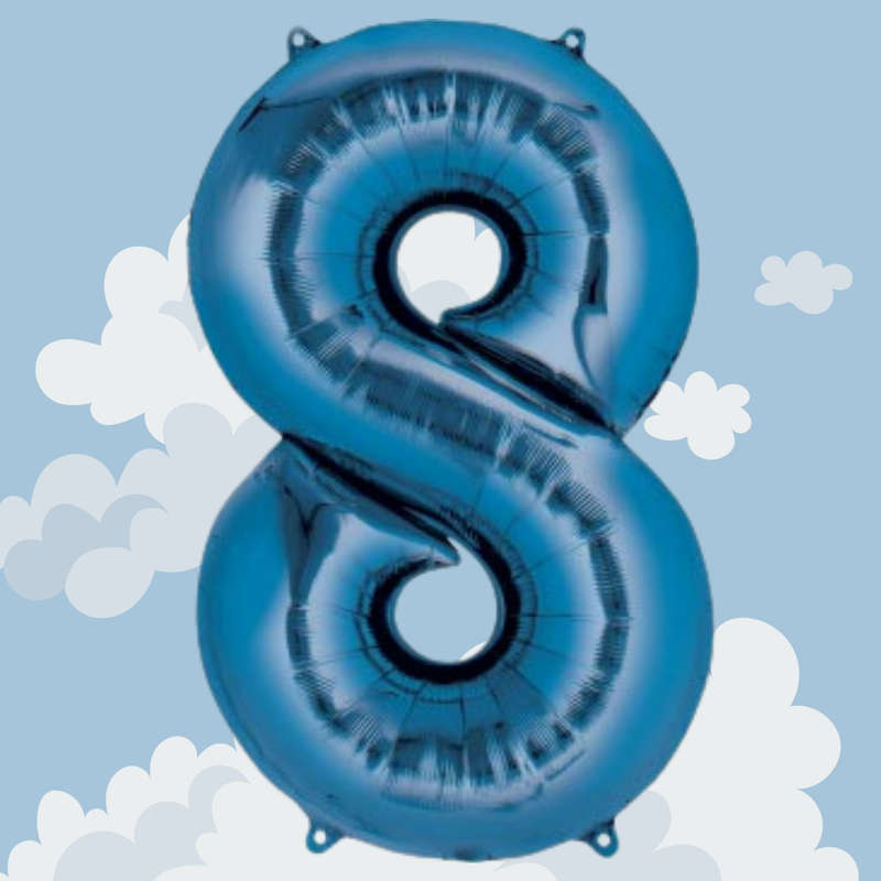 FOIL BALLOON  LARGE BLUE EIGHT 8