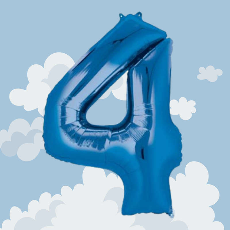 FOIL BALLOON  LARGE BLUE FOUR 4