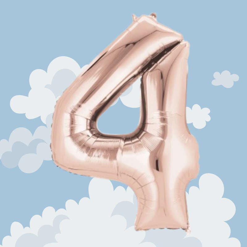 FOIL BALLOON  LARGE ROSE GOLD FOUR 4