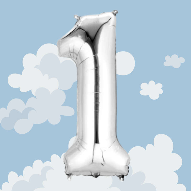 FOIL BALLOON  LARGE SILVER ONE 1