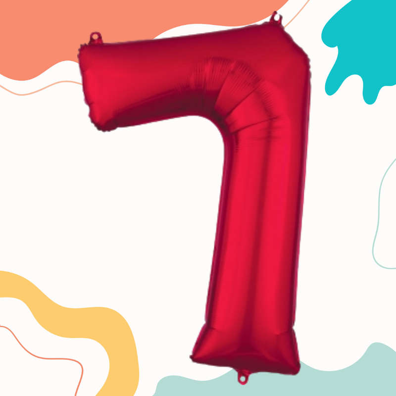 FOIL BALLOON  LARGE RED SEVEN 7