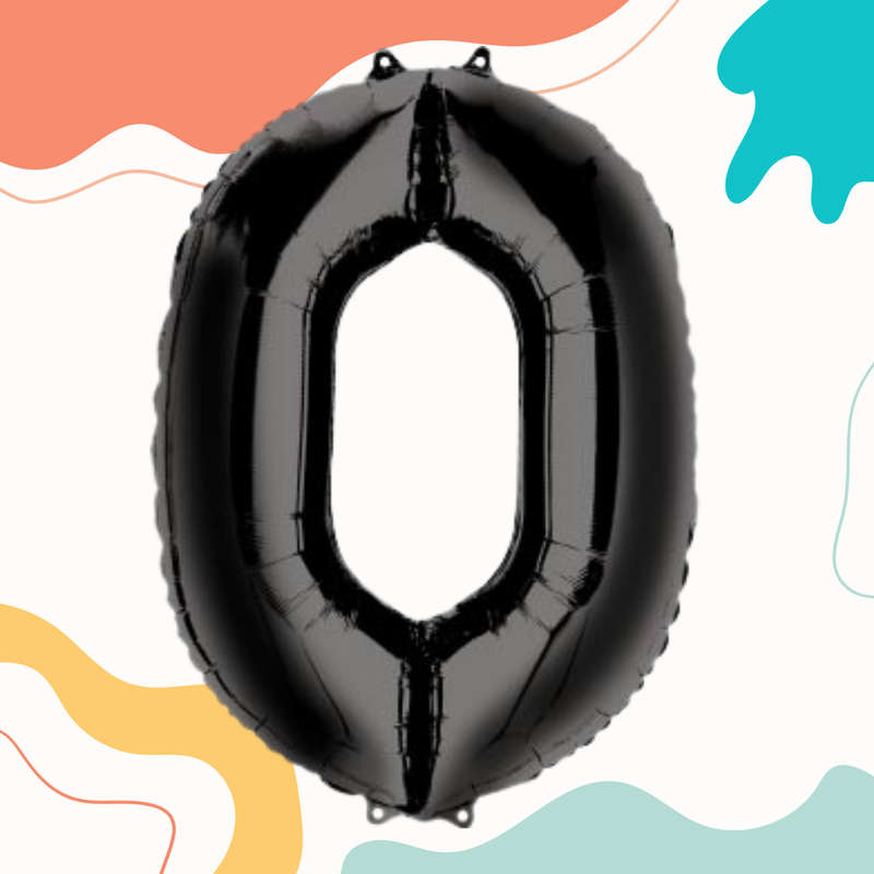 FOIL BALLOON  LARGE BLACK ZERO 0