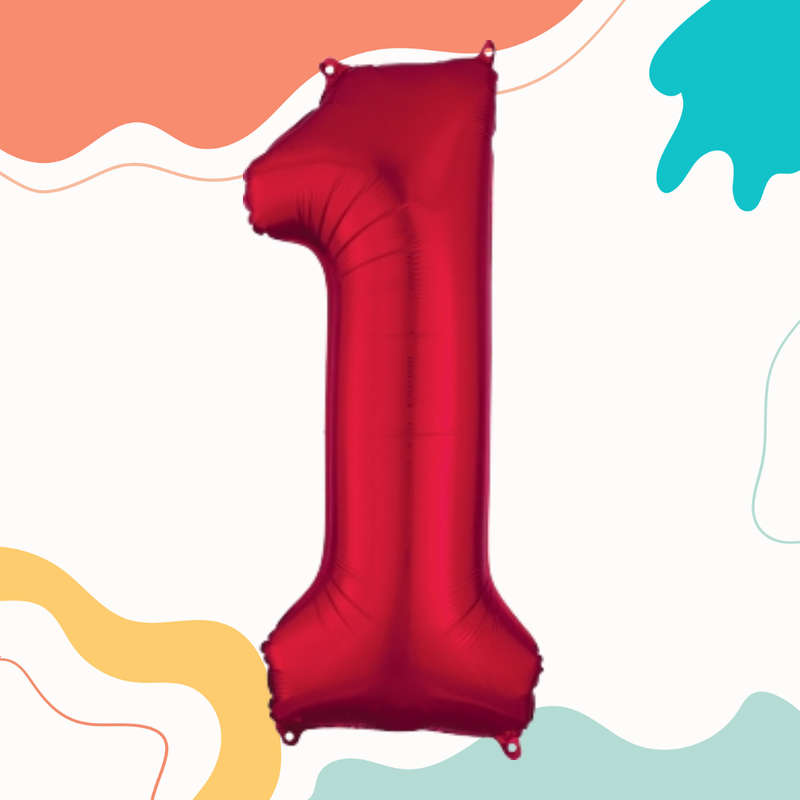 FOIL BALLOON  LARGE RED ONE 1