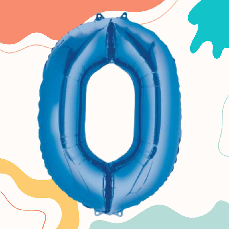 FOIL BALLOON  LARGE BLUE ZERO 0