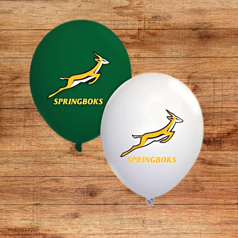 Springbok Themed Latex Balloons  12 Inch (Pack of 10)