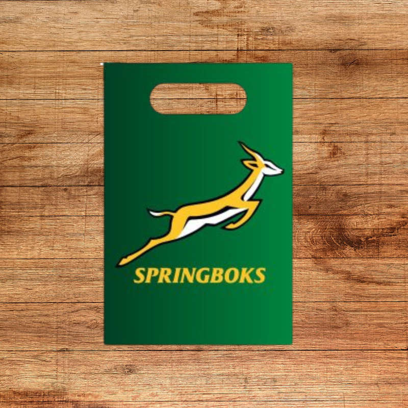 Springbok-Themed Paper Party Bags  Pack of 8