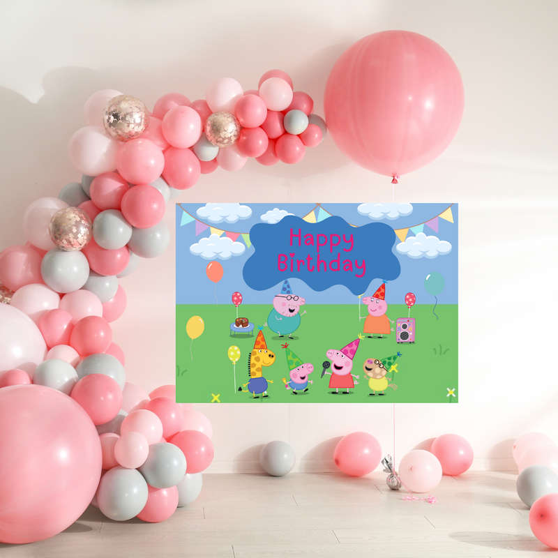Peppa Pig  Party Banner Blue Muddy Puddles