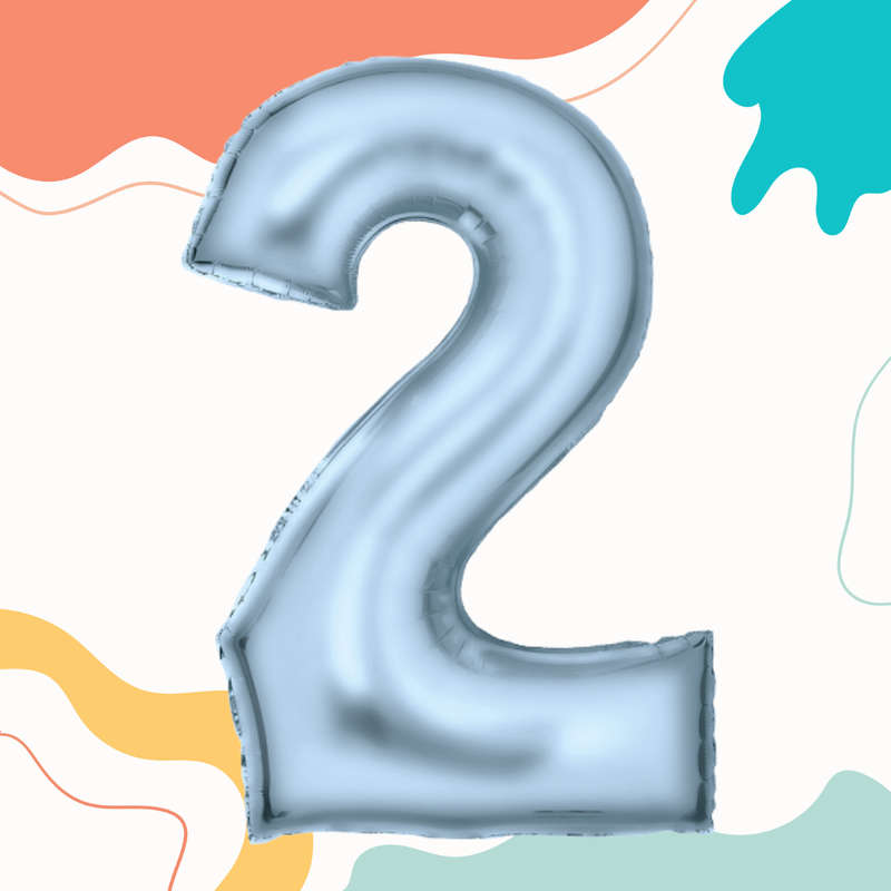 FOIL BALLOON  LARGE PASTEL BLUE TWO 2