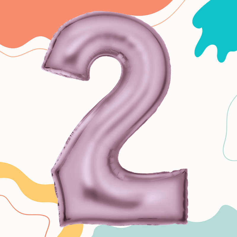FOIL BALLOON  LARGE PASTEL PINK TWO 2