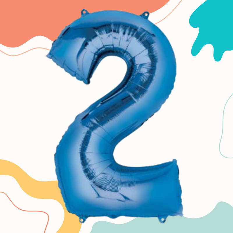 FOIL BALLOON  LARGE BLUE TWO 2