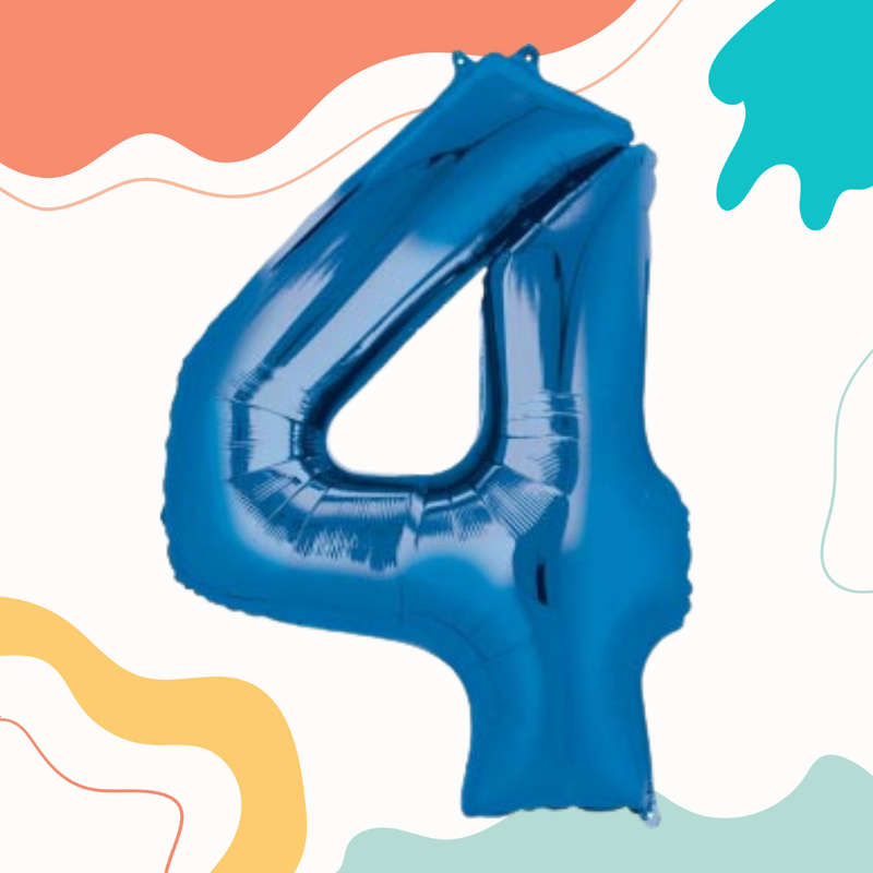 FOIL BALLOON  LARGE BLUE FOUR 4