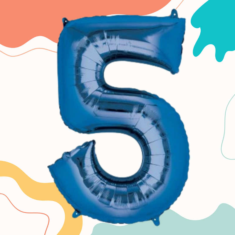 FOIL BALLOON  LARGE BLUE FIVE 5