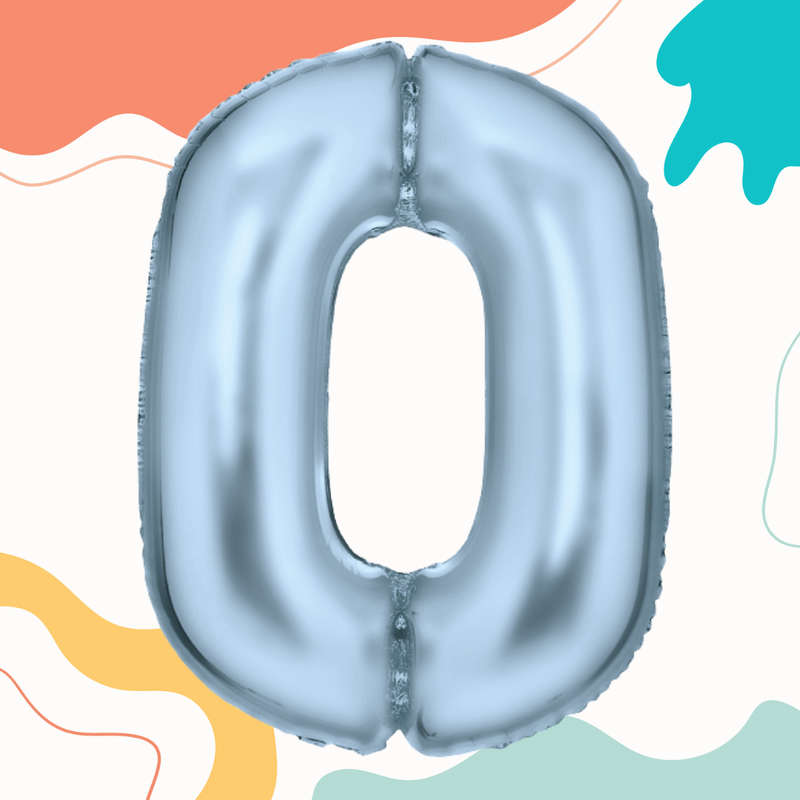 FOIL BALLOON  LARGE PASTEL BLUE ZERO 0