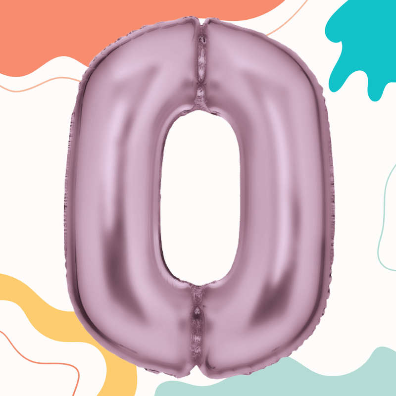 FOIL BALLOON  LARGE PASTEL PINK ZERO 0
