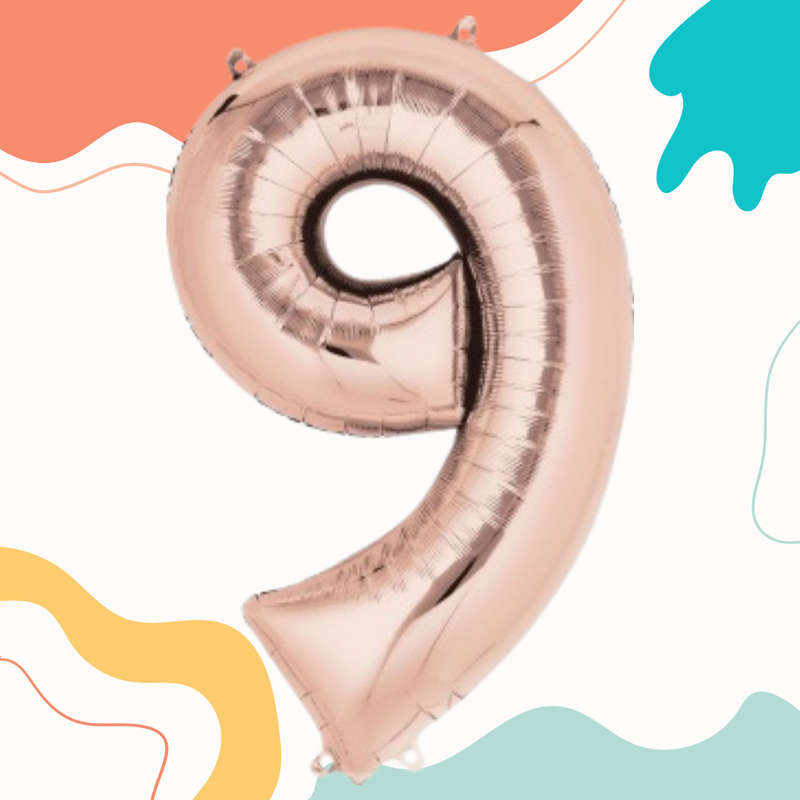 FOIL BALLOON  LARGE ROSE GOLD NINE 9