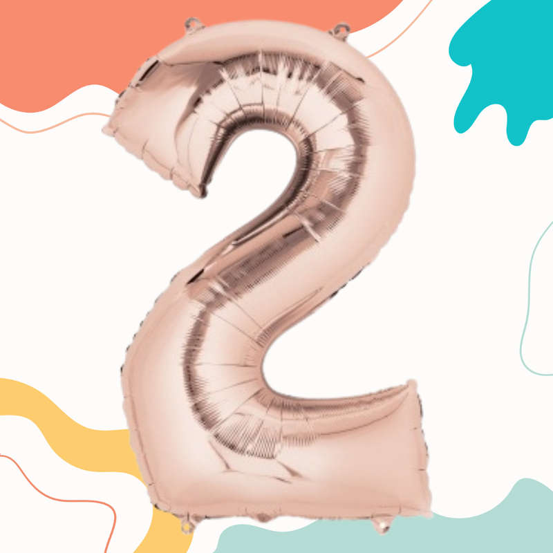 FOIL BALLOON  LARGE ROSE GOLD TWO 2