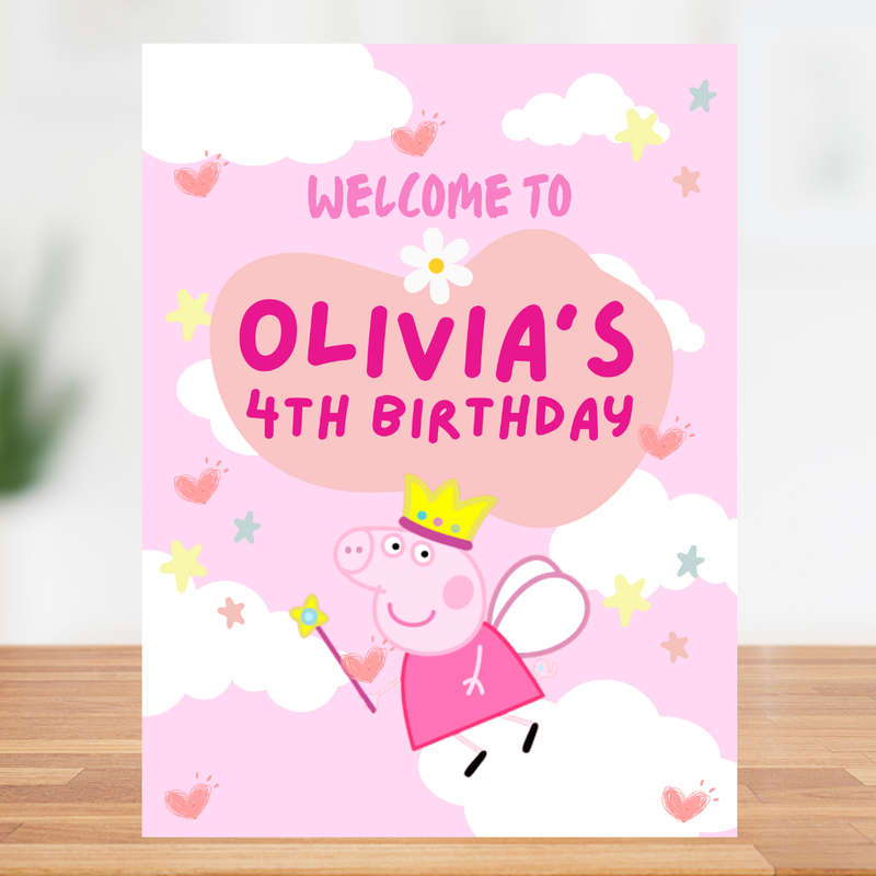 Welcome Board Peppa Pig Princess